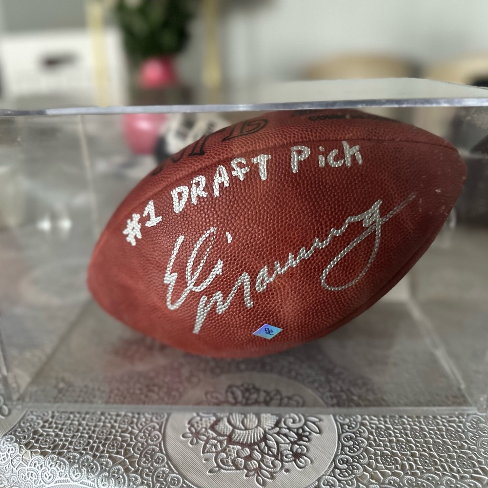Eli Manning Autographed football #1 draft pick